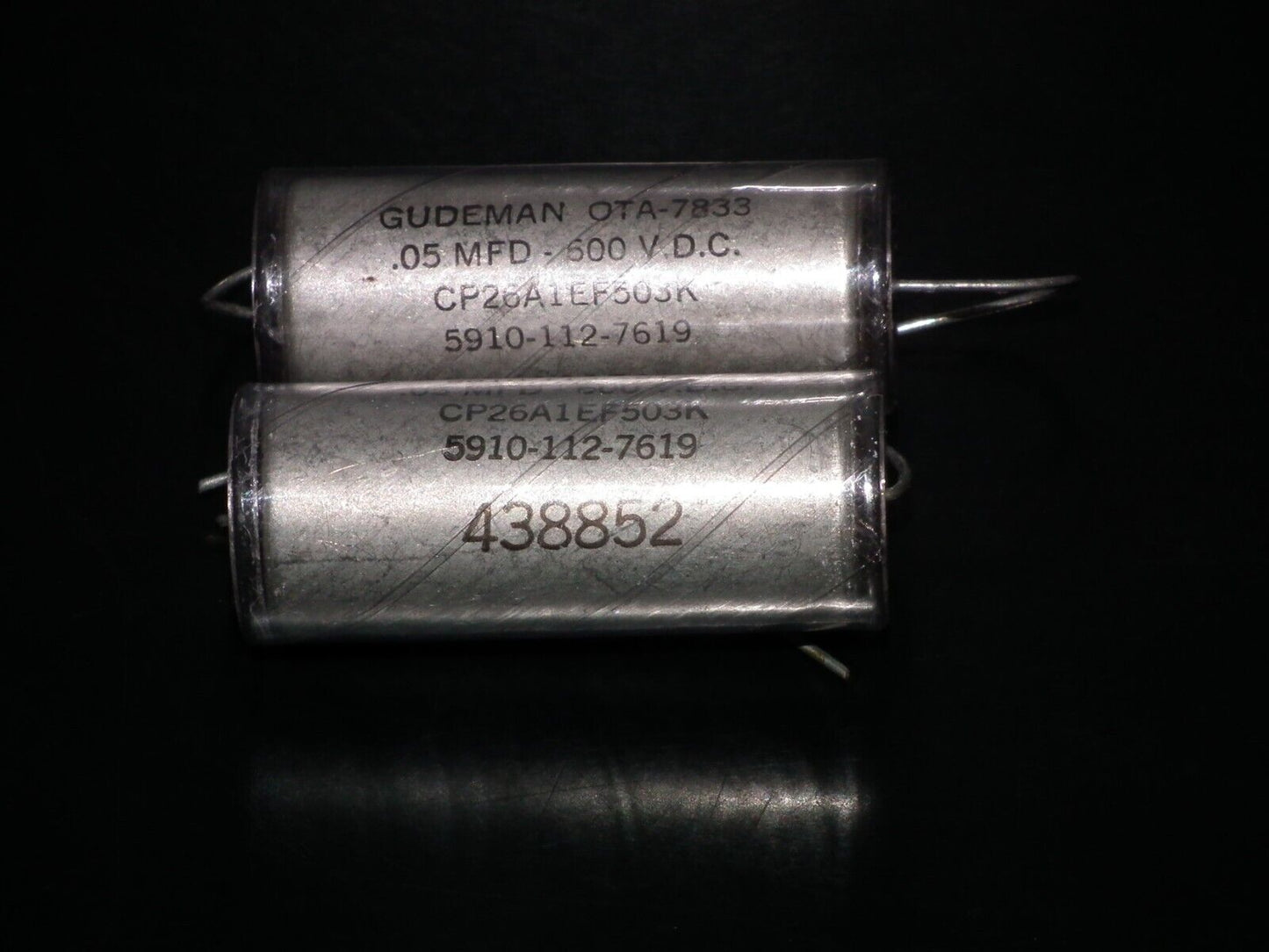 Two Vintage GUDEMAN PIO Capacitors 50nF 600V 0.05uF NOS Paper In Oil