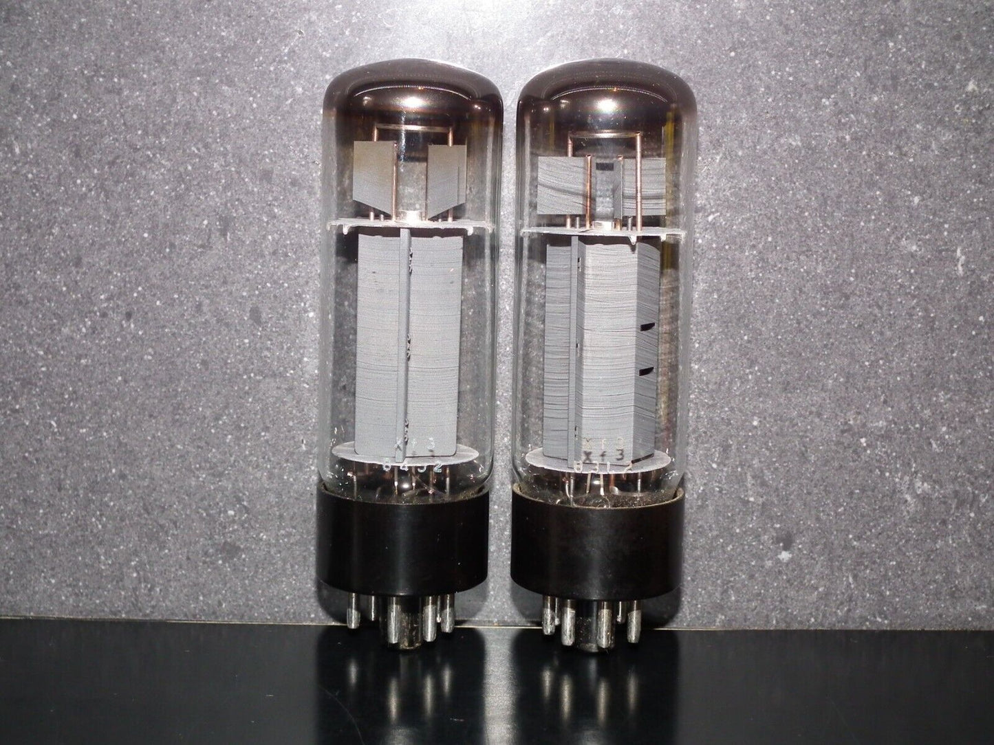 EL34 6CA7 Mullard Xf3 O Getter Blackburn 73/74 Platinum Matched Pair Tested NOS