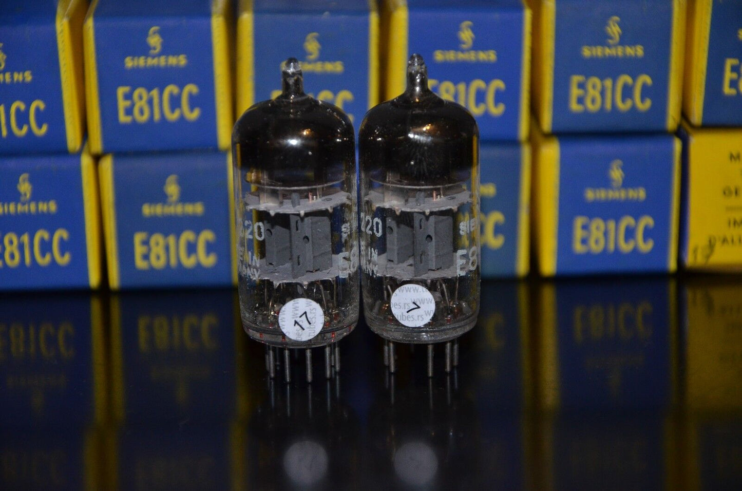 Siemens & Halske E81CC ECC801S 6201 ECC81 12AT7 NOS (triple mica, West Germany)