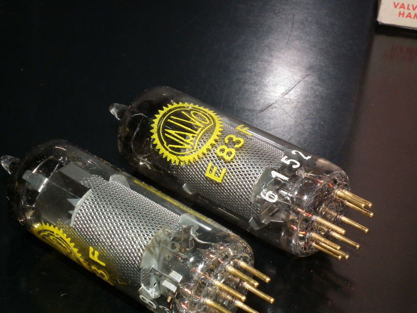 E83F Valvo Matched Pair NOS NIB Yellow Logo Philips Heerlen D Getter 1960