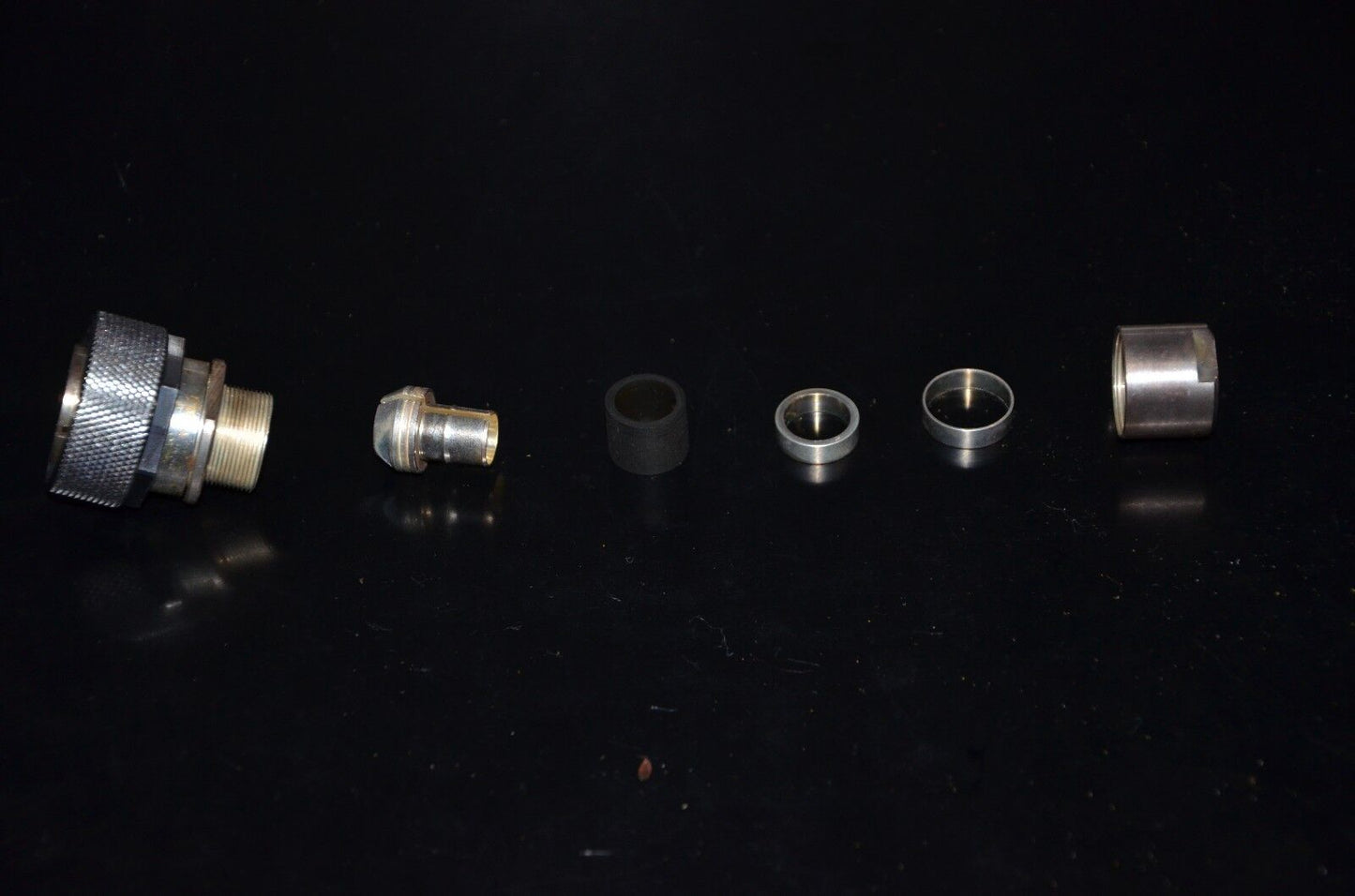 One NOS Spinner 7/16" DIN Male Silver plated coax connector made in W. Germany