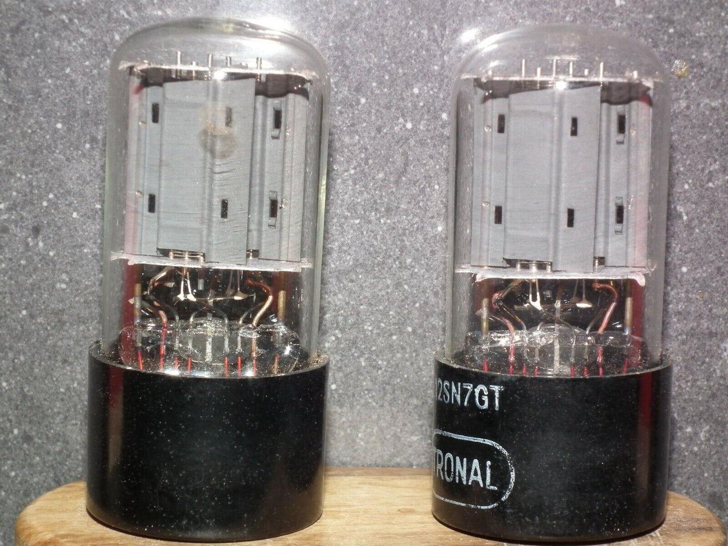 Rare Matched Pair TRONAL 12SN7GTA NOS NIB FLAT DISC GETTER old type stem