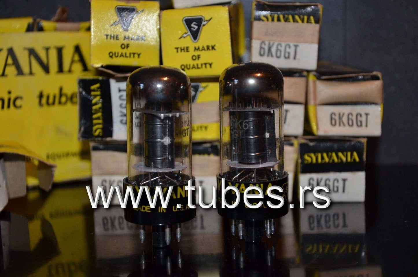 Platinum matched pair 6K6GT Sylvania (VT-152) NOS FENDER REVERB