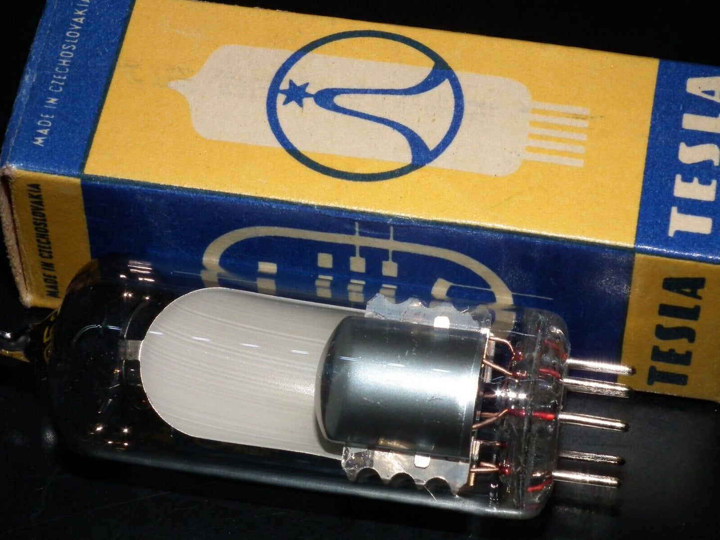 EM80 TESLA Czechoslovakia tuning eye tube Indicator NOS NIB O Getter late 60s