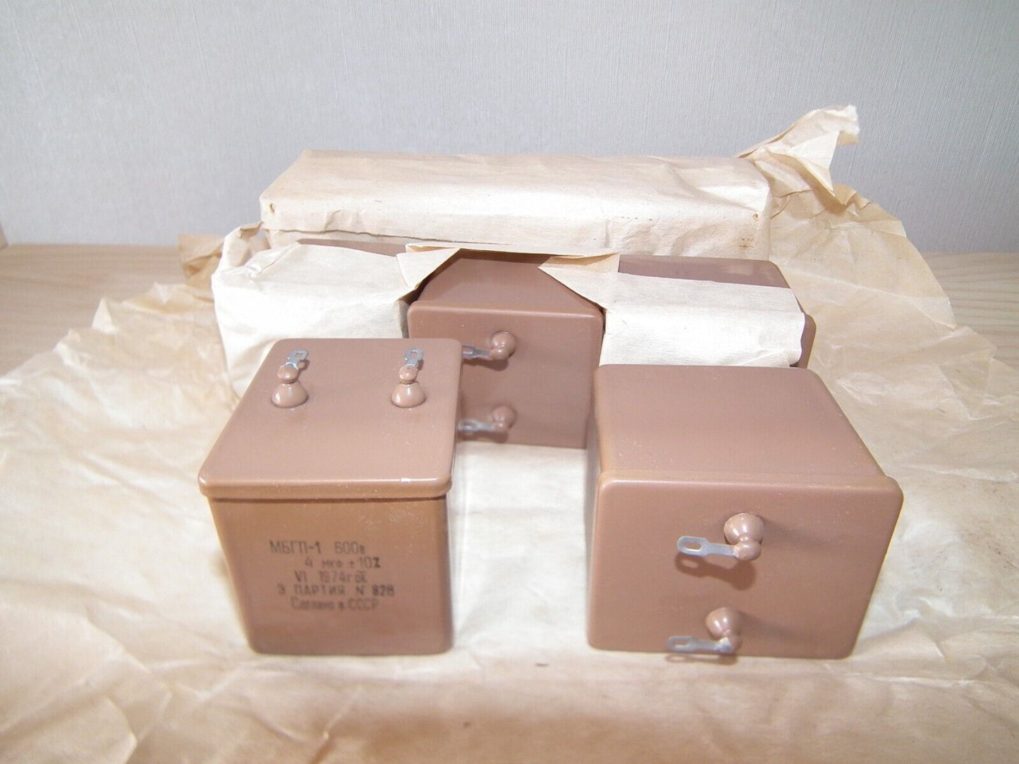 NOS PIO Capacitor 4mfd 600V 4u Paper in Oil MBGP-1 Soviet made in 70s