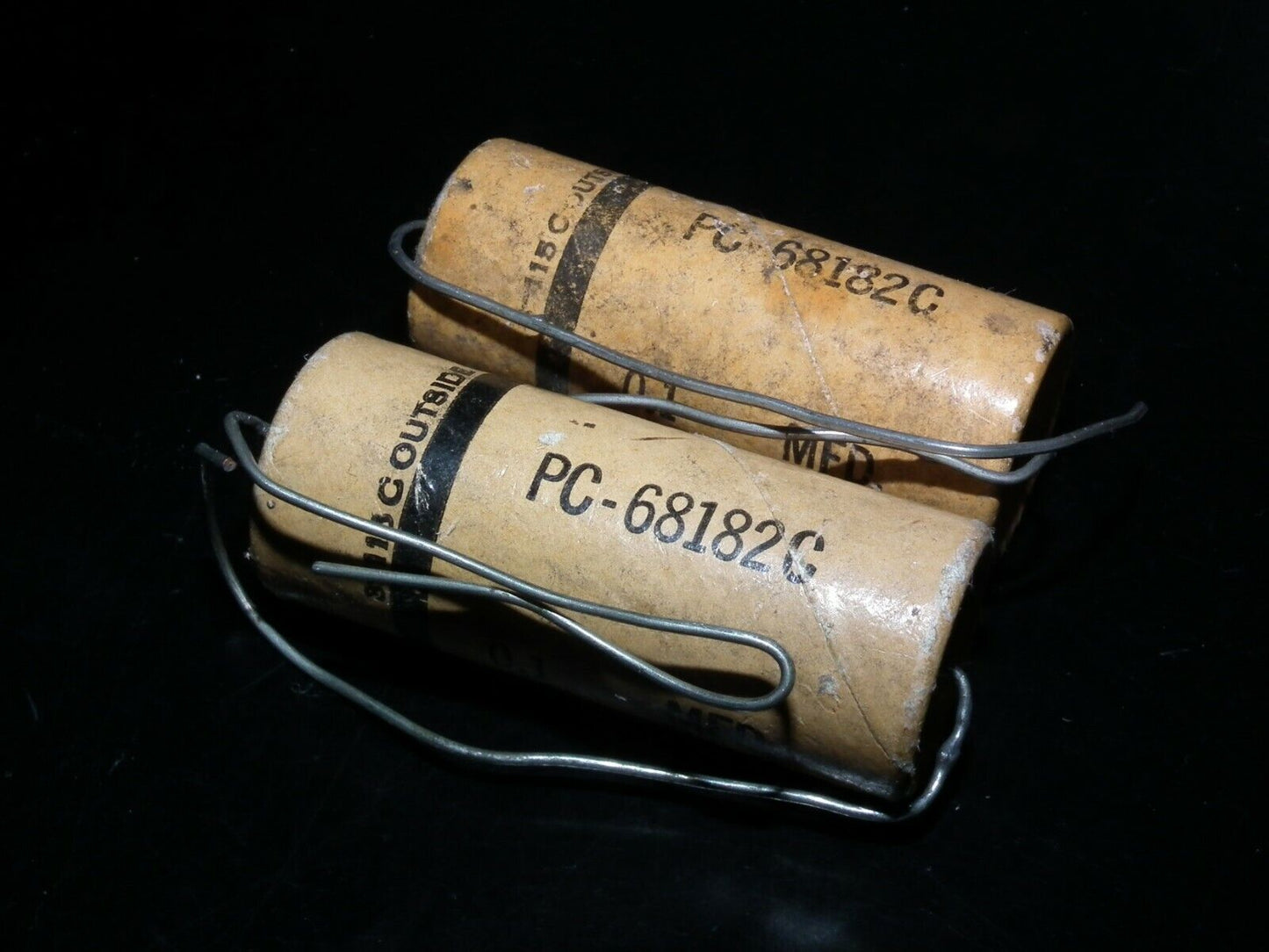 Two vintage SPRAGUE capacitors 0.1uF 500V NOS Guitar Amp MICAMOLD WAX PAPER