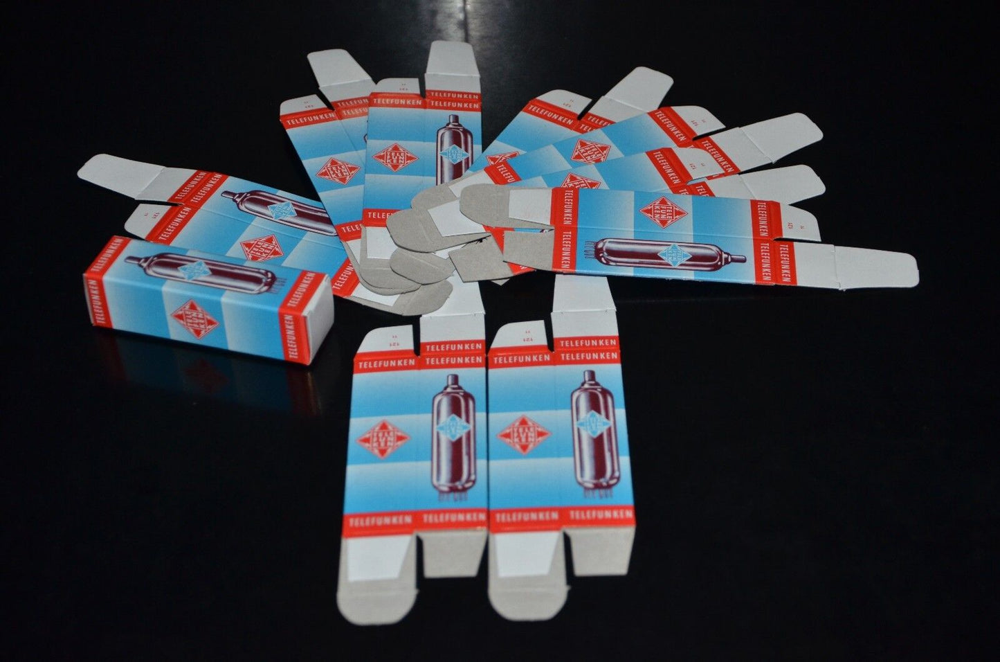 85 pcs TELEFUNKEN Tube Boxes for Audio tubes ECC81-ECC88, E88CC EL84 EZ81 ECC83