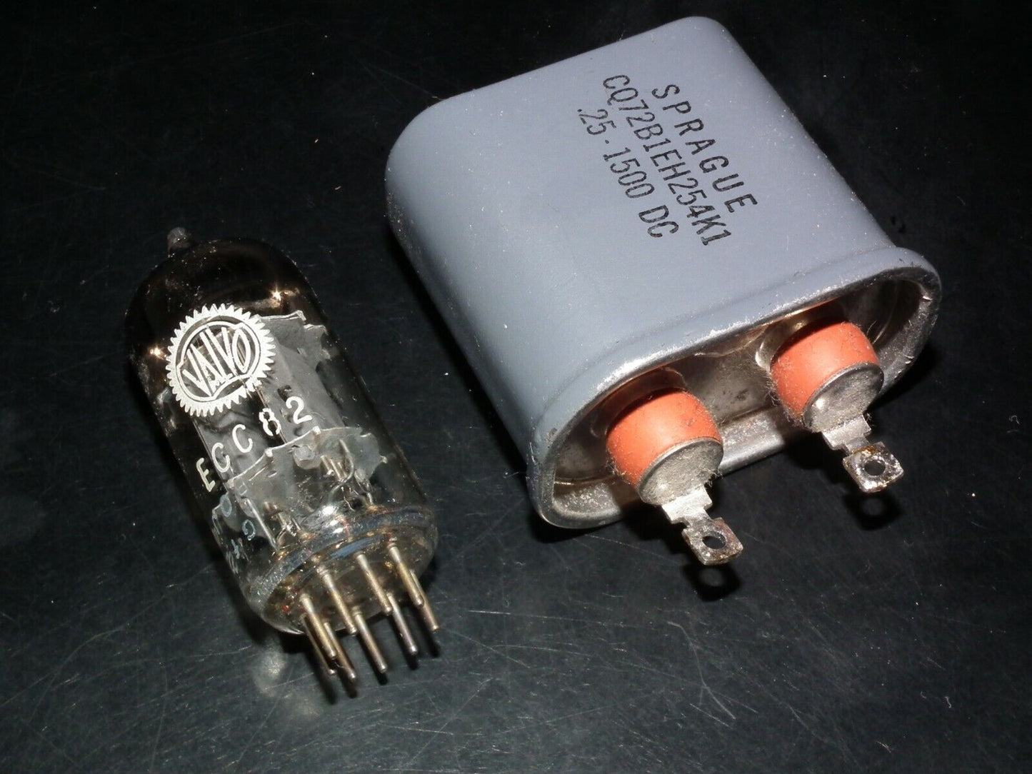 Two SPRAGUE PIO Capacitors 0.25u 1.5KV CQ72B1EH254K1 0.25mfd 1500V Used Tested