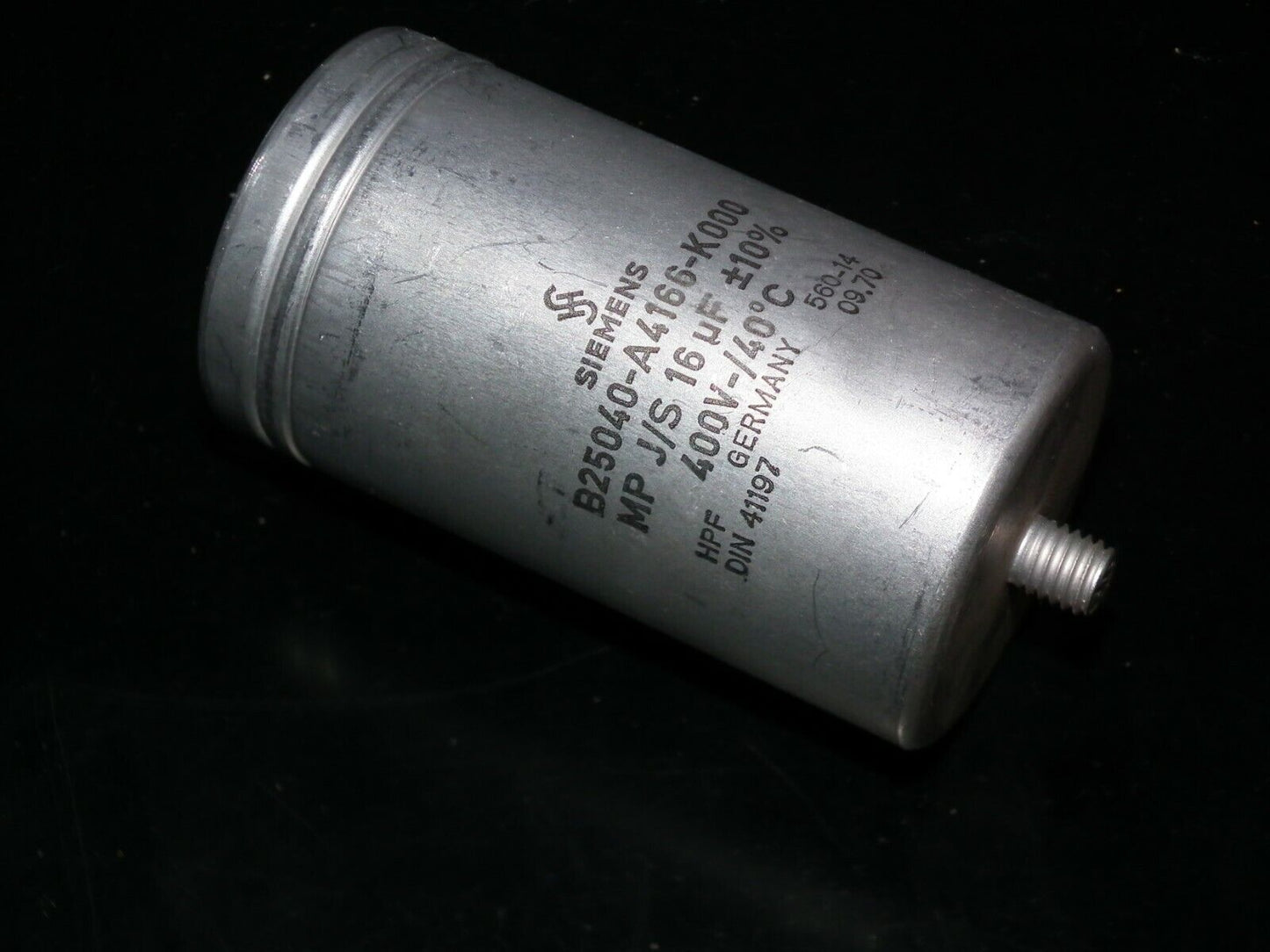 One vintage Siemens PIO capacitor 16uF 400V DIY tube audio Klangfilm 16mfd 400V