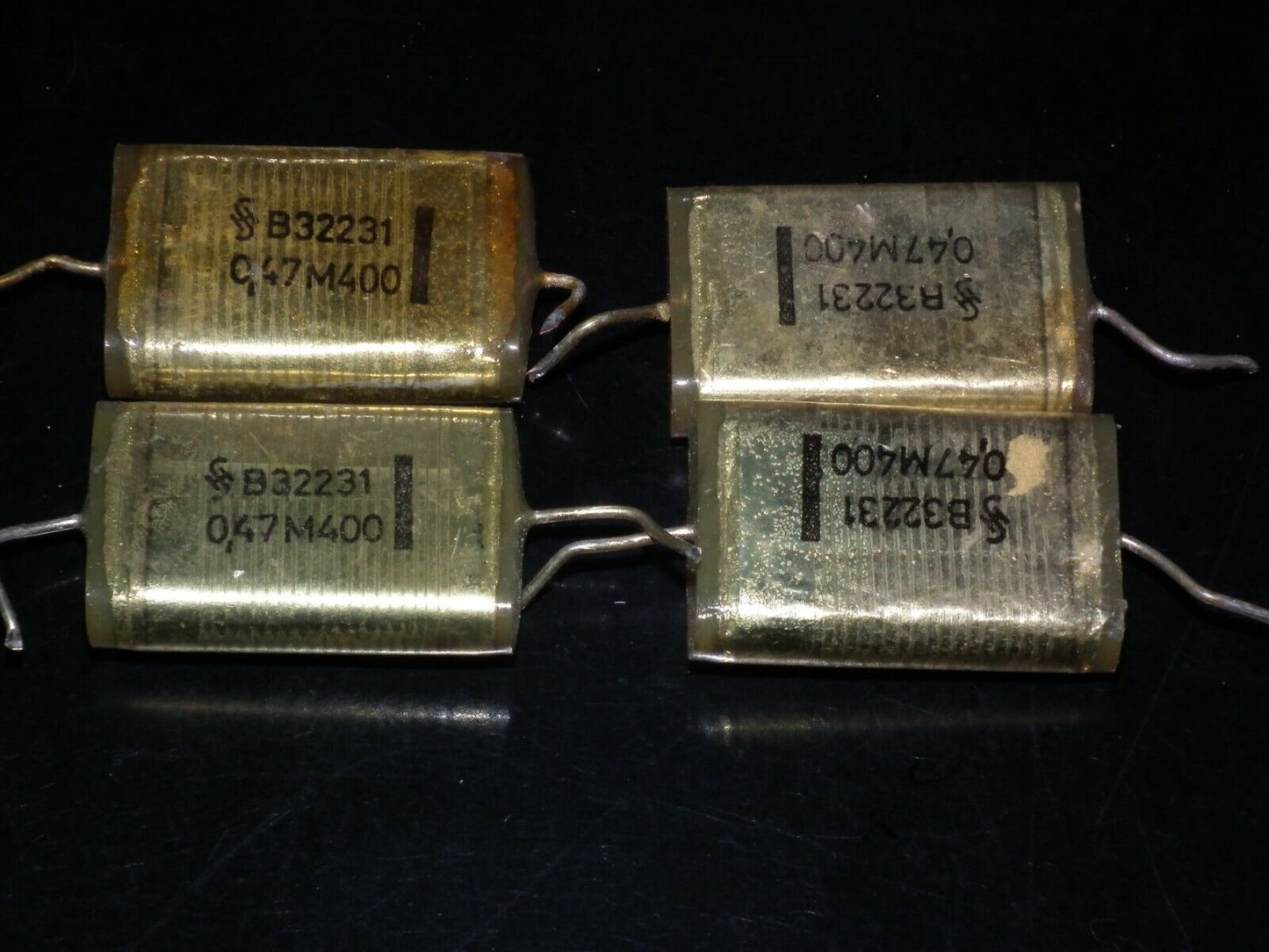 Two vintage Foil Capacitors 0.47mfd 400V Siemens Klangfilm Hi End 470nF 400V