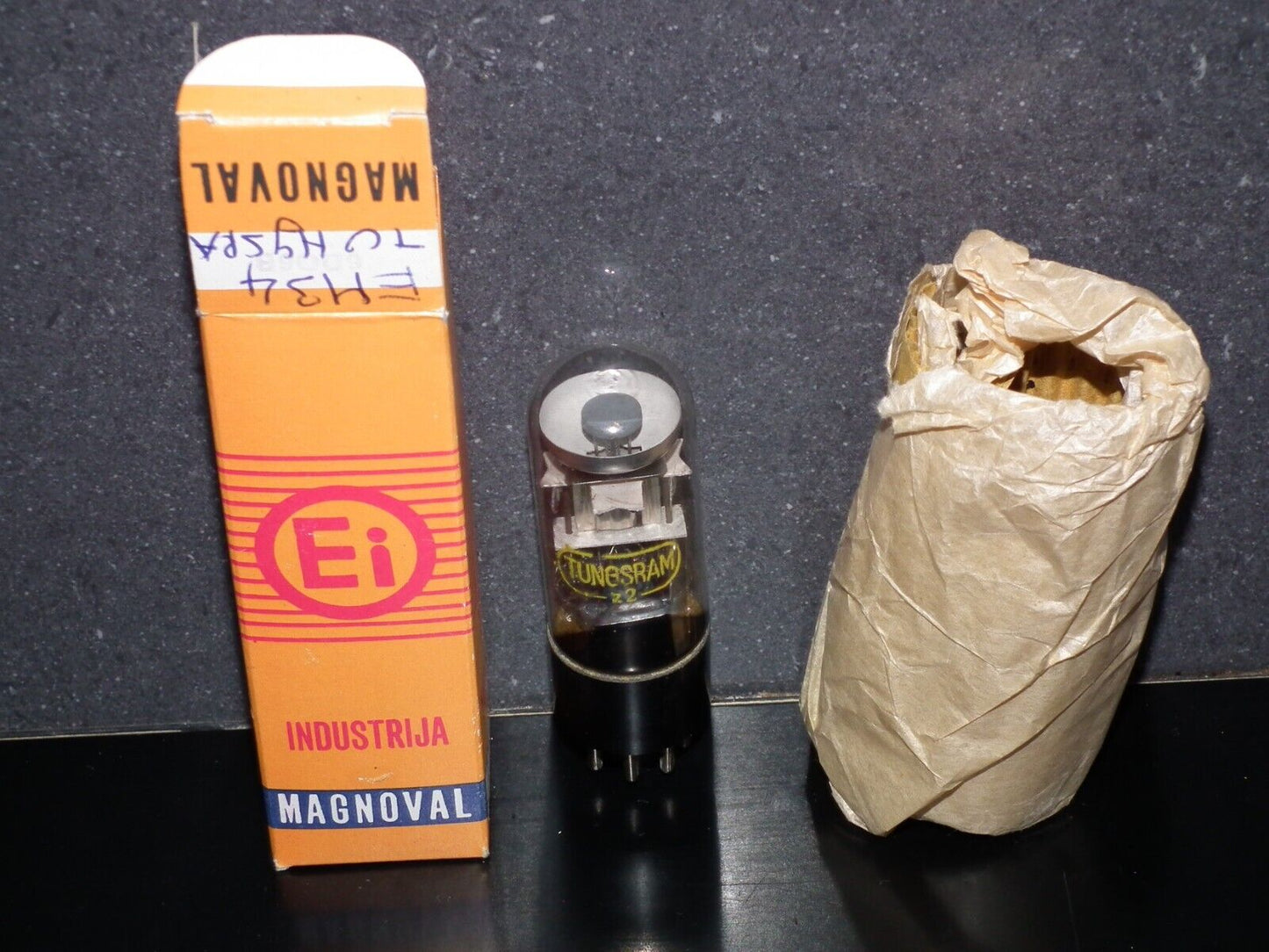 One (1 pcs) EM34 Tungsram Austria tuning eye tube , NOS in original wrap paper