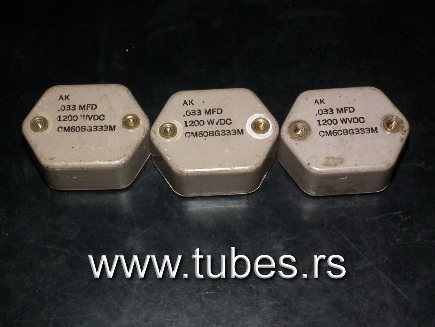 One vintage MICA capacitor 0.033 mfd 1200V Sangamo USA 0.033uF 1200WV