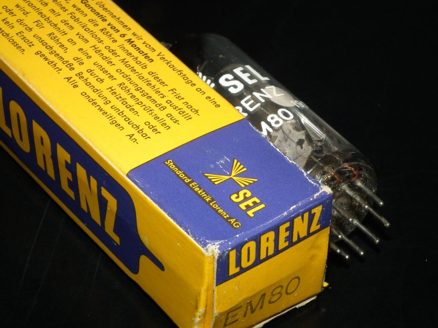 EM80 Lorenz Rare D Getter late 50s tuning eye tube Indicator NOS NIB