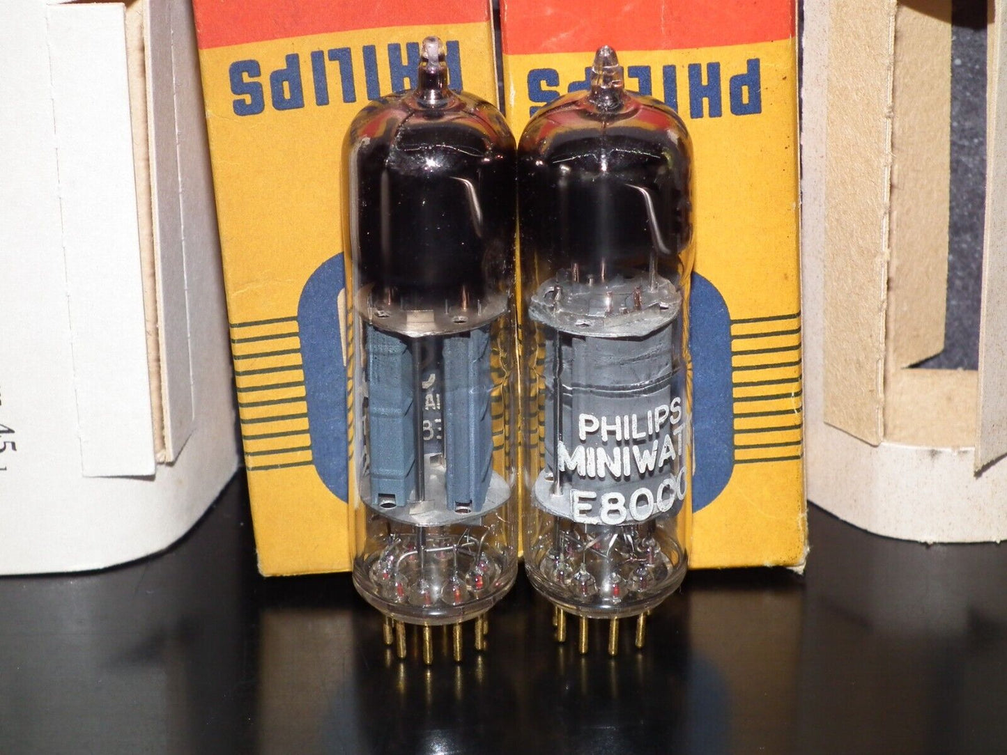 Philips E80CC 6085 Matched pair (Rare FOIL D Getter, PINCHED WAIST!) NOS NIB