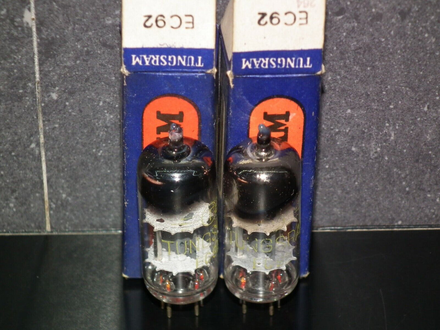 EC92 Tungsram 6AB4 NOS old type late 50s ULTRA RARE FOIL GETTER