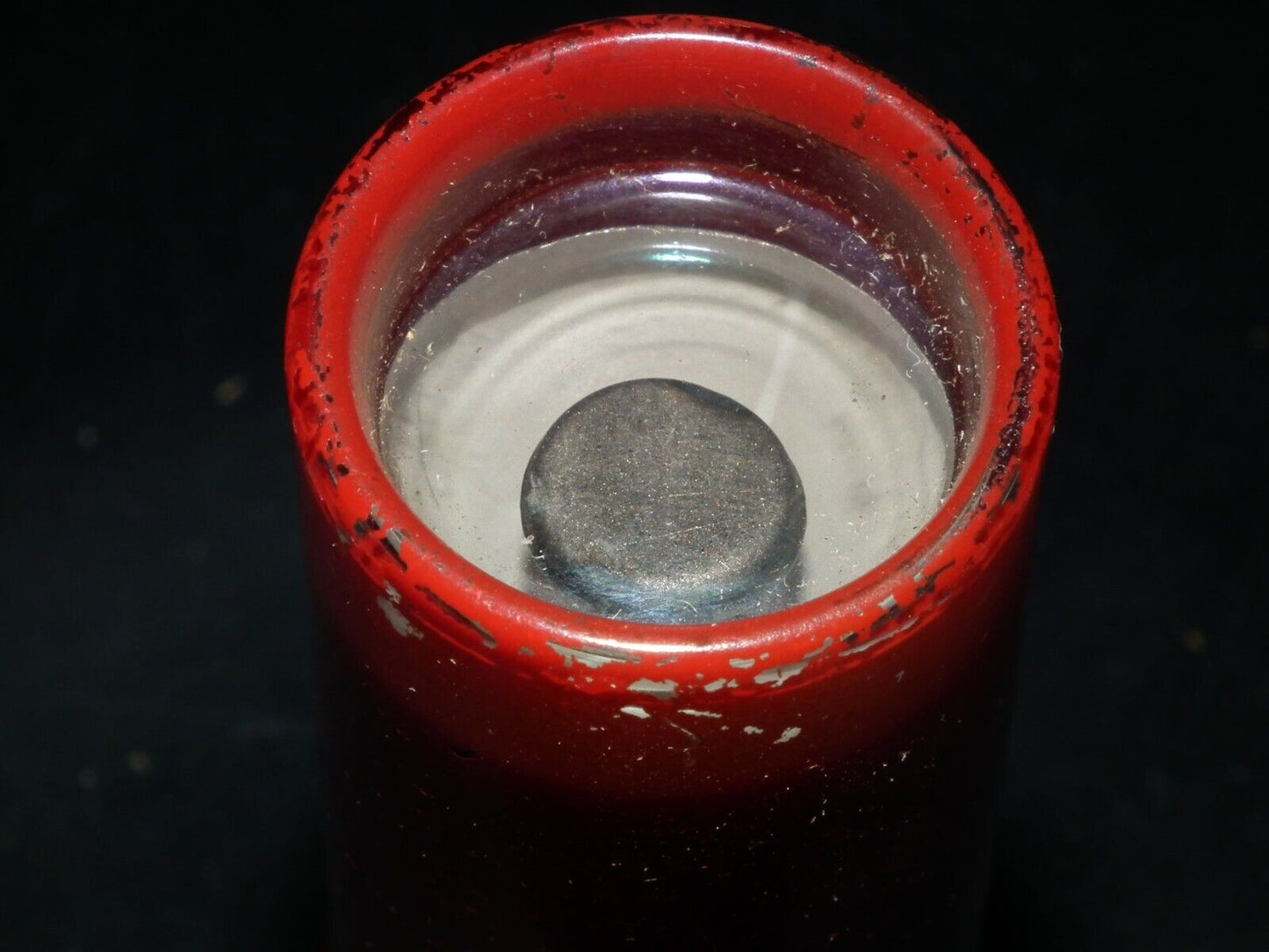 One (1 pcs) EM4 tuning eye tube old type Red Coated NOS NIB