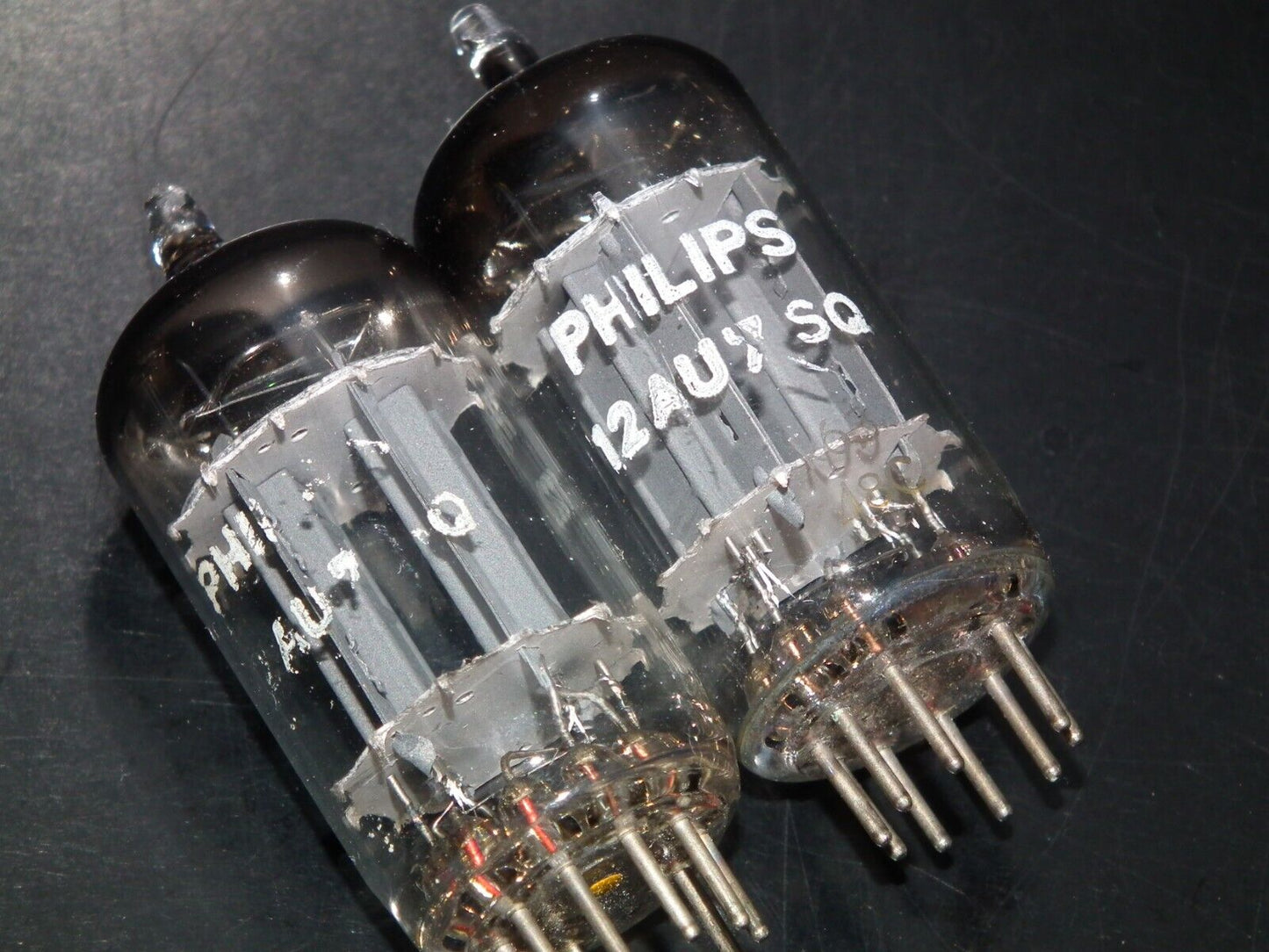 Matched Pair 12AU7 Philips ECC82 Long Anodes 17mm Rare SQ 10000 hours 1958 k63