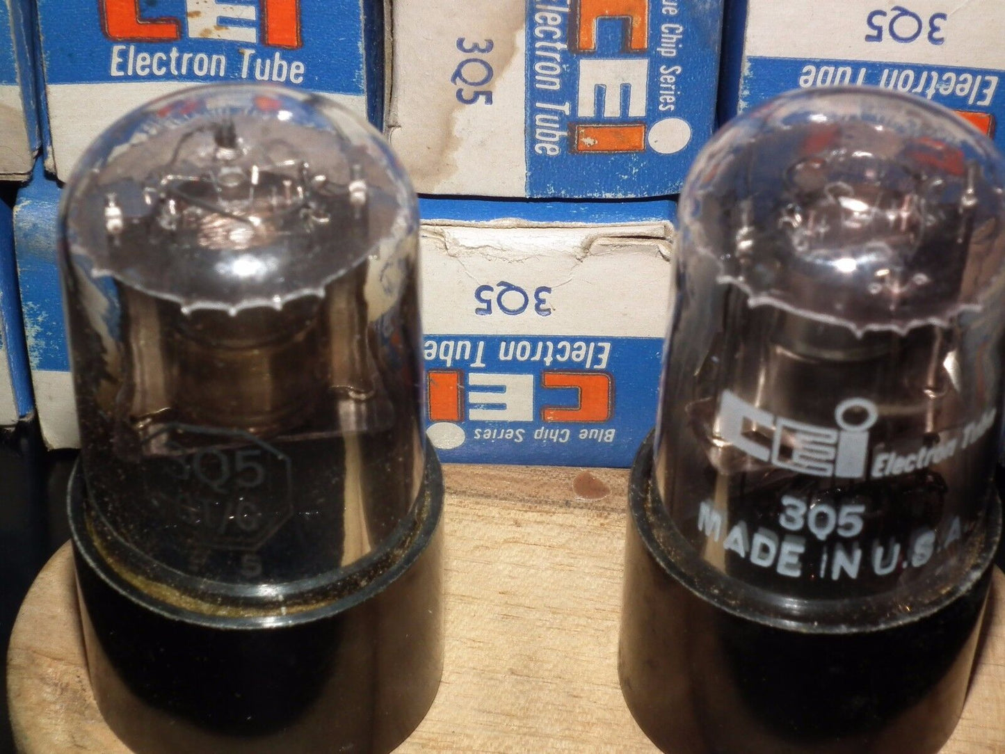 3Q5 CEI Platinum Matched Pair - Made in USA NOS NIB Battery Output Pentode