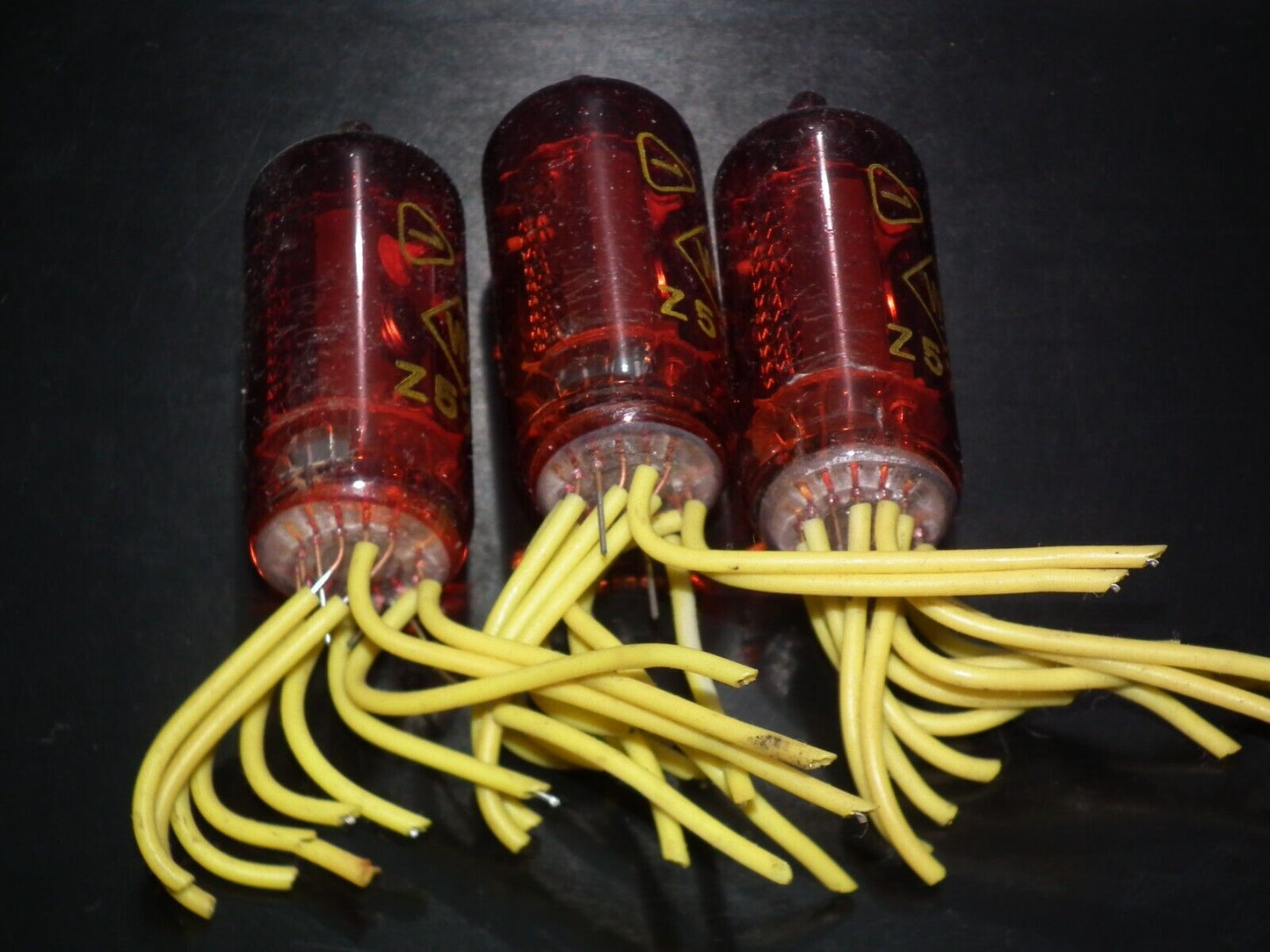 LOT OF 3 Z570M RFT Red Nixie tubes. AS IS!