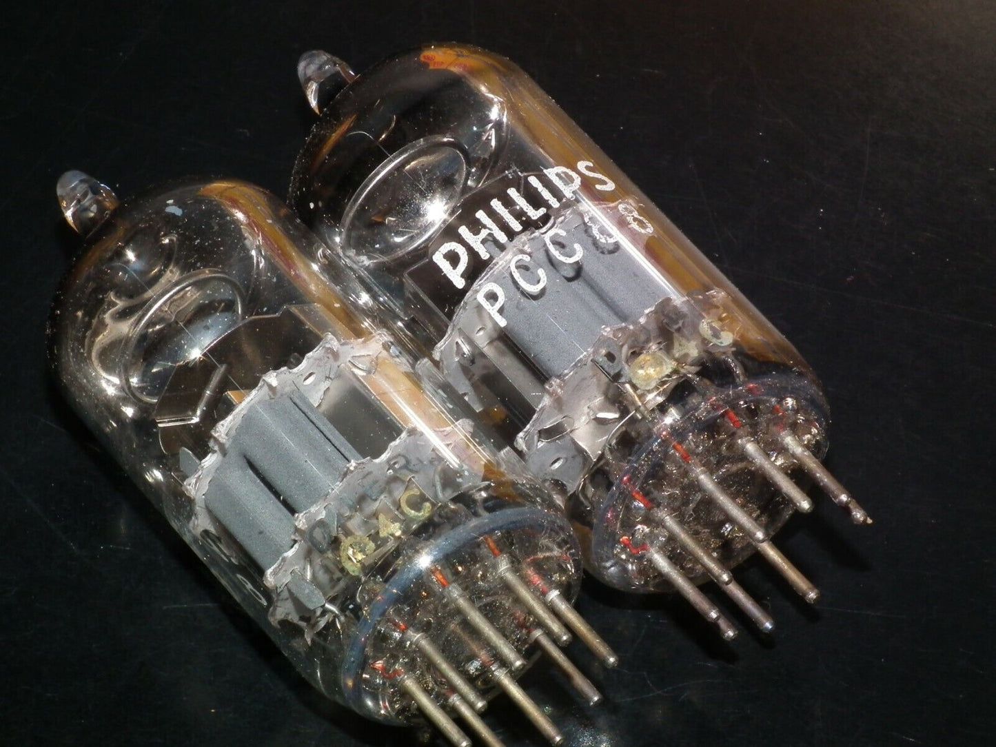 PCC88 Philips 7DJ8 Platinum Matched Pair Dual Stage Getter early 60s