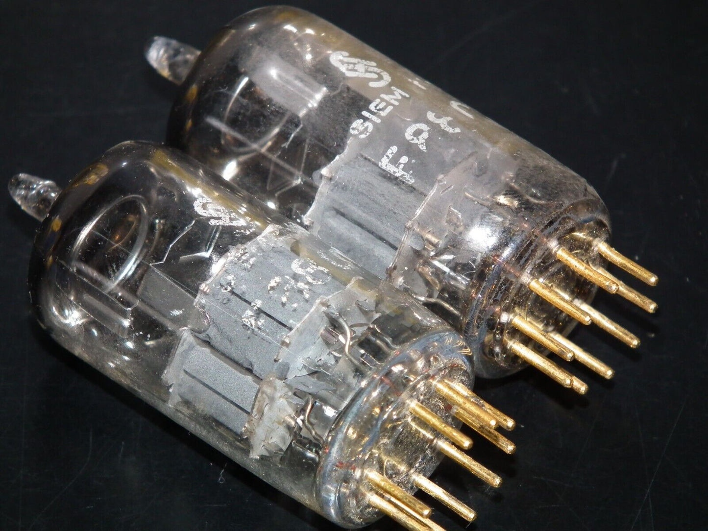 Platinum Matched Pair Siemens E88CC Used Tested NOS GRAY SHIELD The same codes