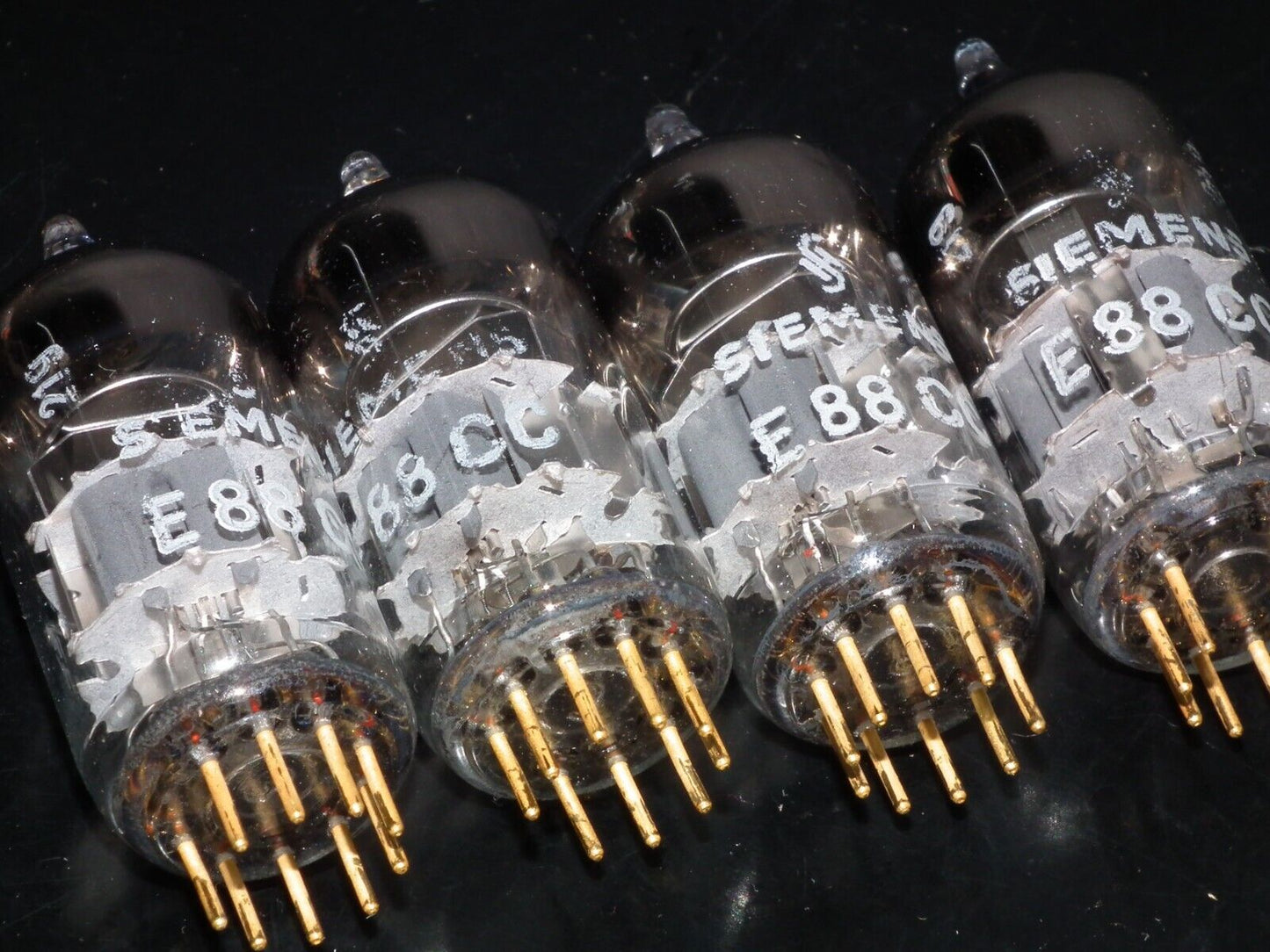 E88CC 6922 Siemens & Halske NOS Platinum Matched QUAD 4pcs Low Noise, Munich 70s