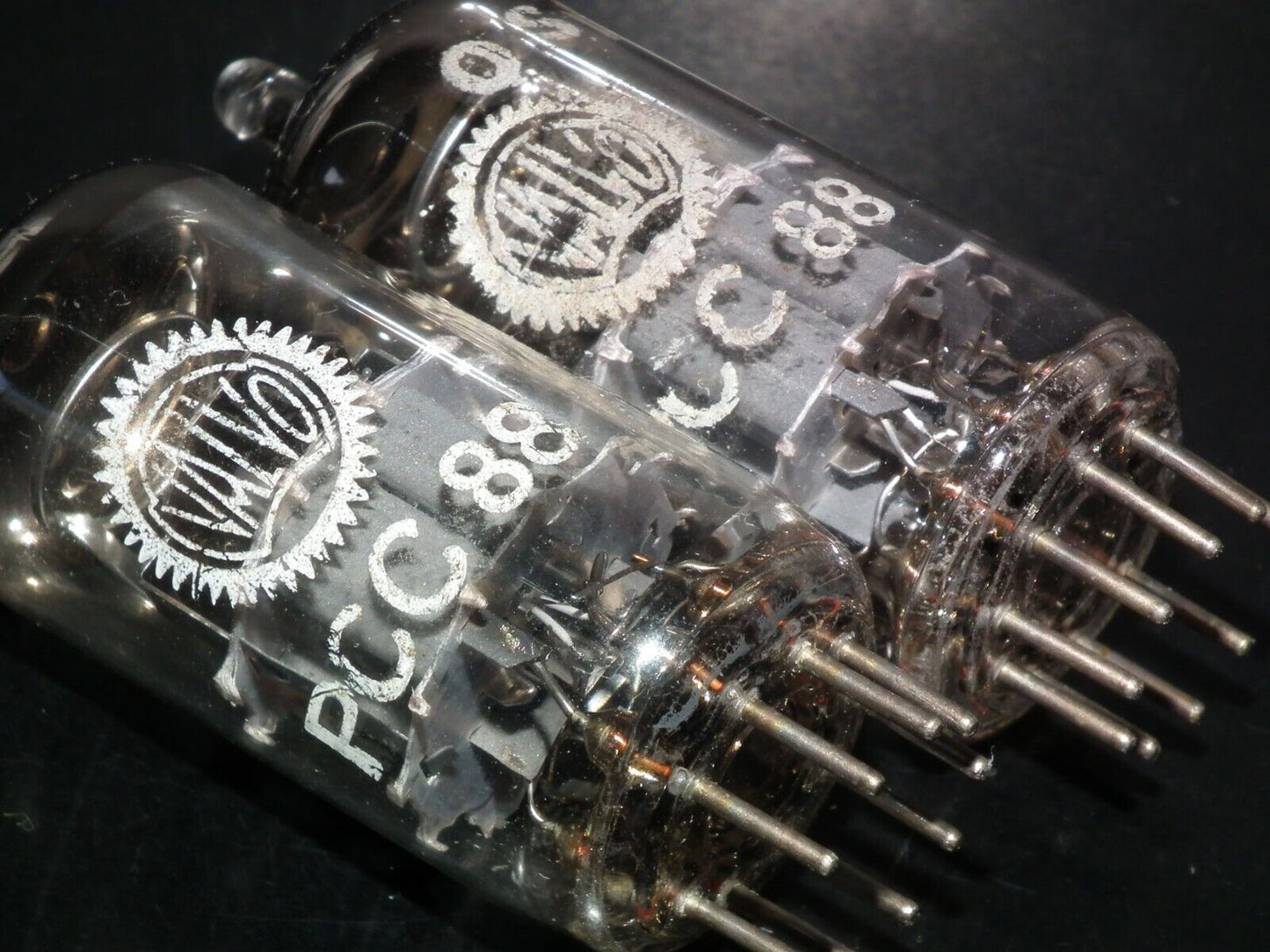 Matched pair PCC88 Valvo 7DJ8 GRAY SHIELD DUAL STAGE GETTER Used tested OK