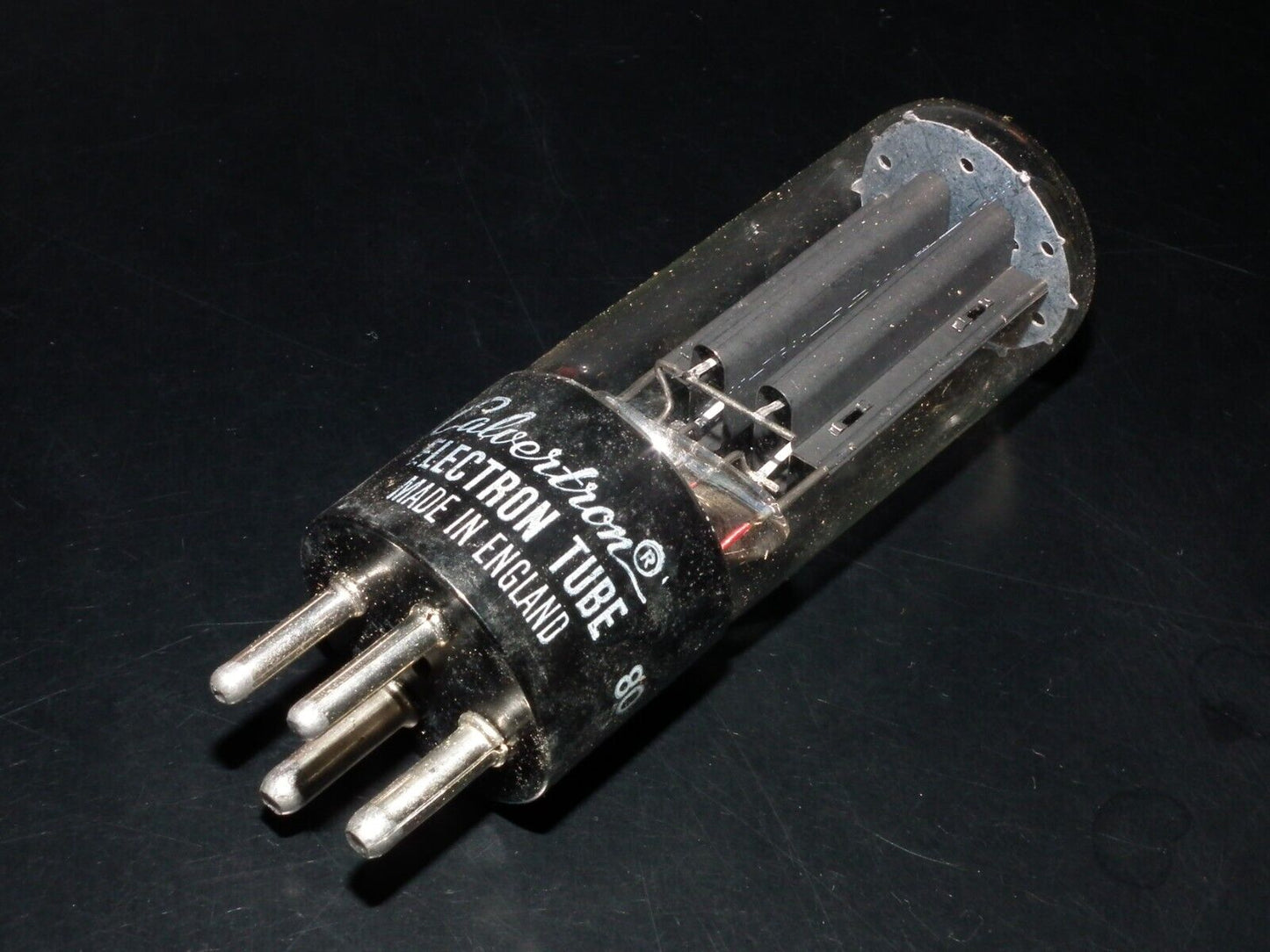 80 Calvertron tube rectifier NOS NIB, old type, round D getter, made in UK