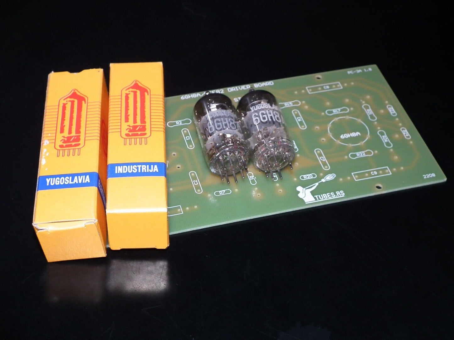 DYNACO ST-70 6GH8A / 6GH8 PC-3 DRIVER BOARD PARTIAL KIT (Retro Phenolic Look PCB + EI Philips 6GH8A Pair)