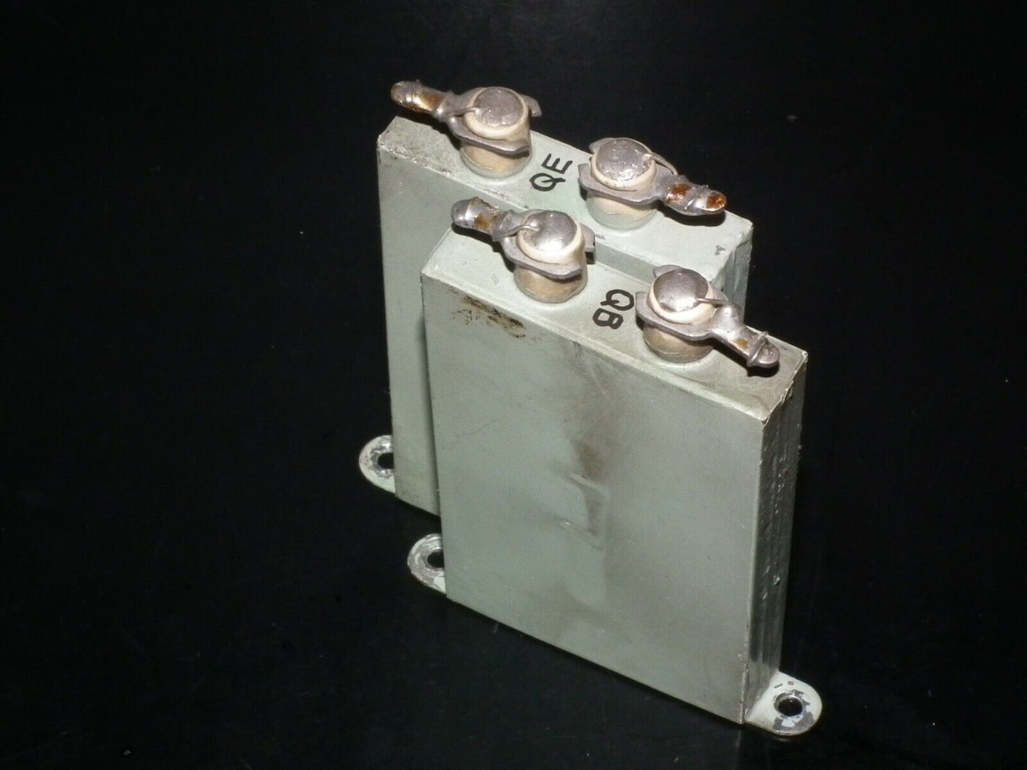 Two vintage RARE PIO capacitors 1uF / 350V DC tube audio 1mfd 350VDC