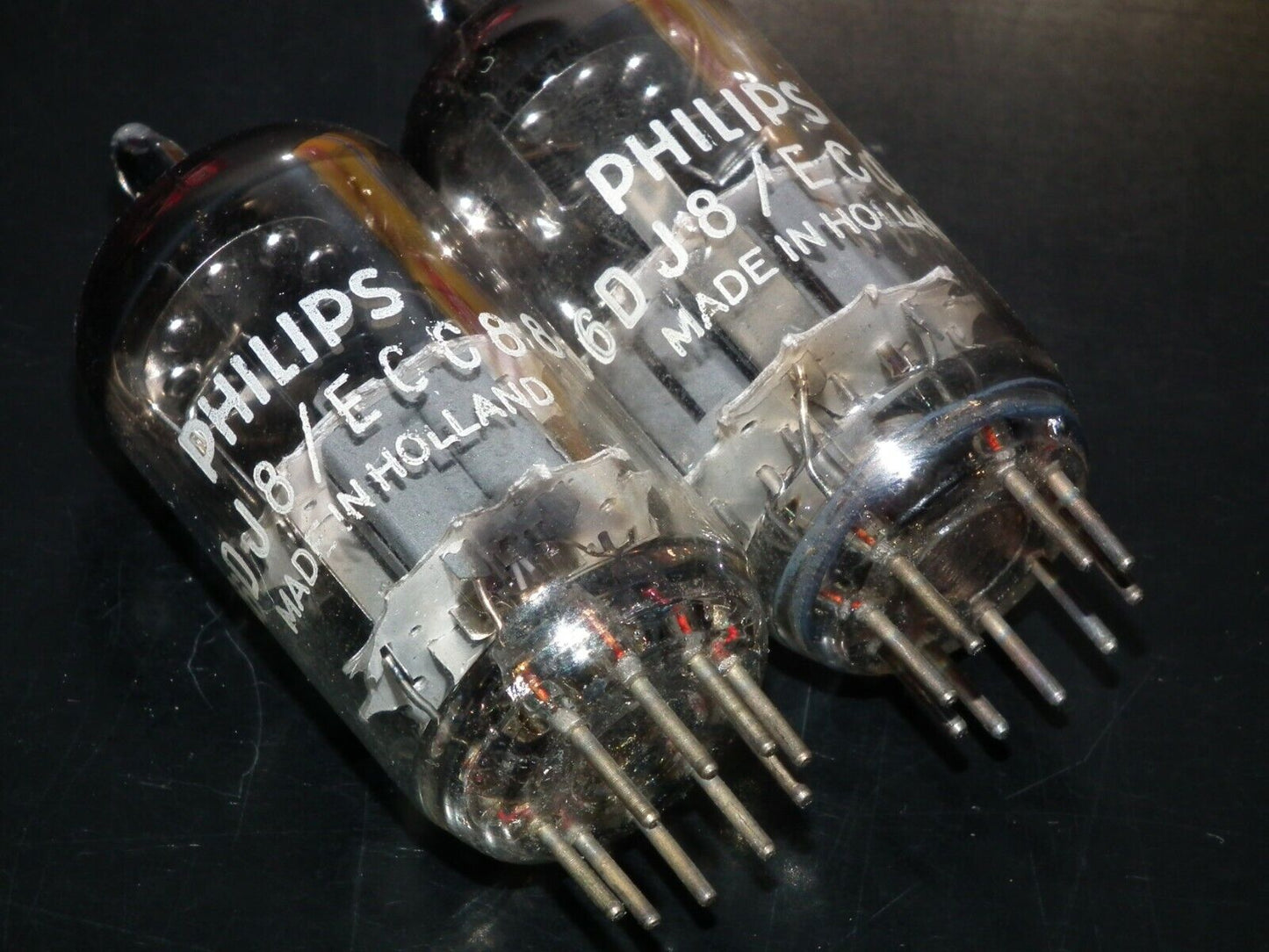 ECC88 6DJ8 Philips Holland NOS Platinum Matched Pair Dual Stage E88CC 6922 sub