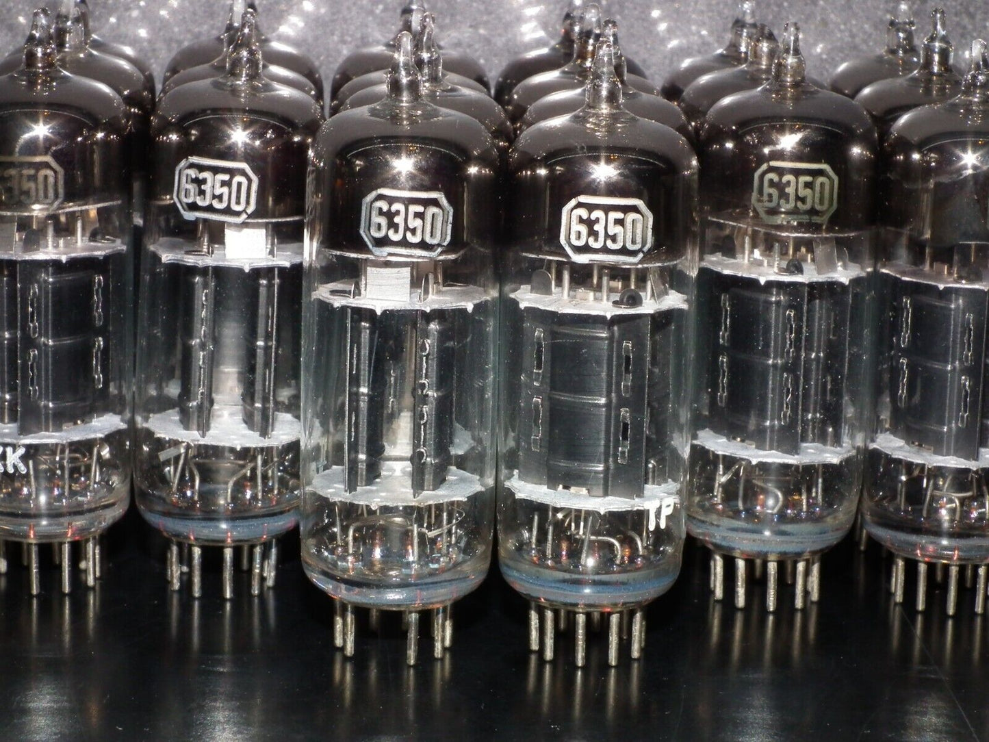 Platinum Matched pair 6350 RCA Triple Mica Black Anodes D Getter Tested NOS