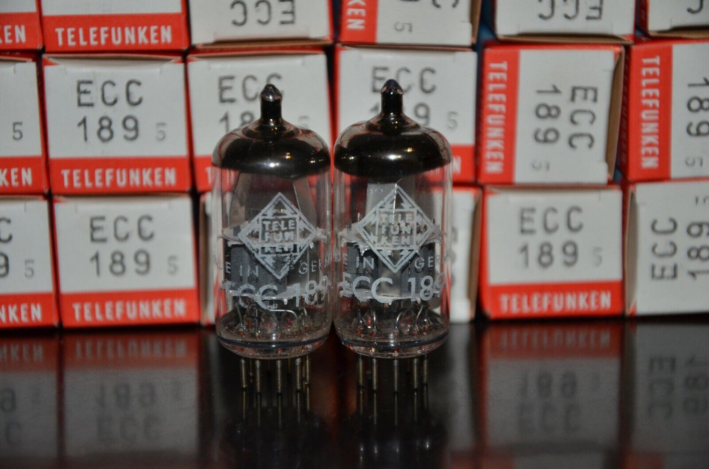 ECC189 6ES8 Philips (Rebranded Telefunken) NOS Platinum Matched Pair Low Noise