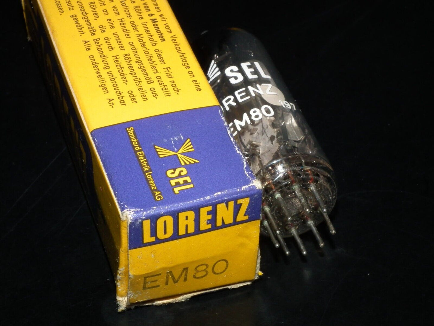 EM80 Lorenz Rare D Getter late 50s tuning eye tube Indicator NOS NIB