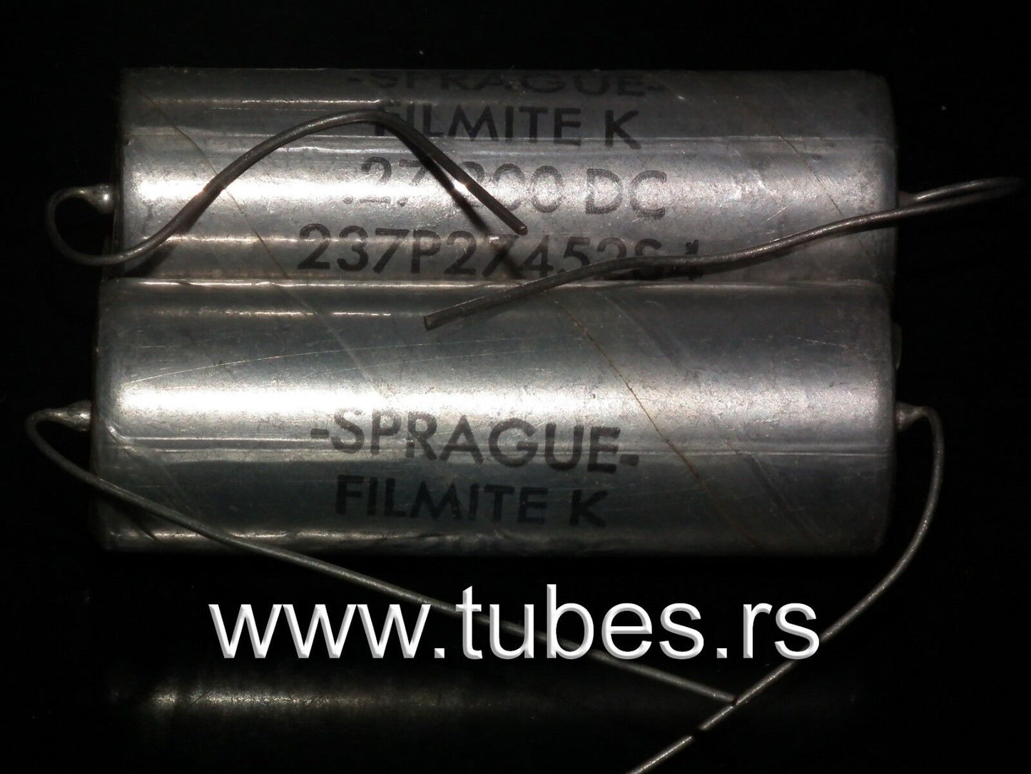 Two vintage MP capacitors 0.27 uF / 250V Sprague FILMITE K Made in US NOS