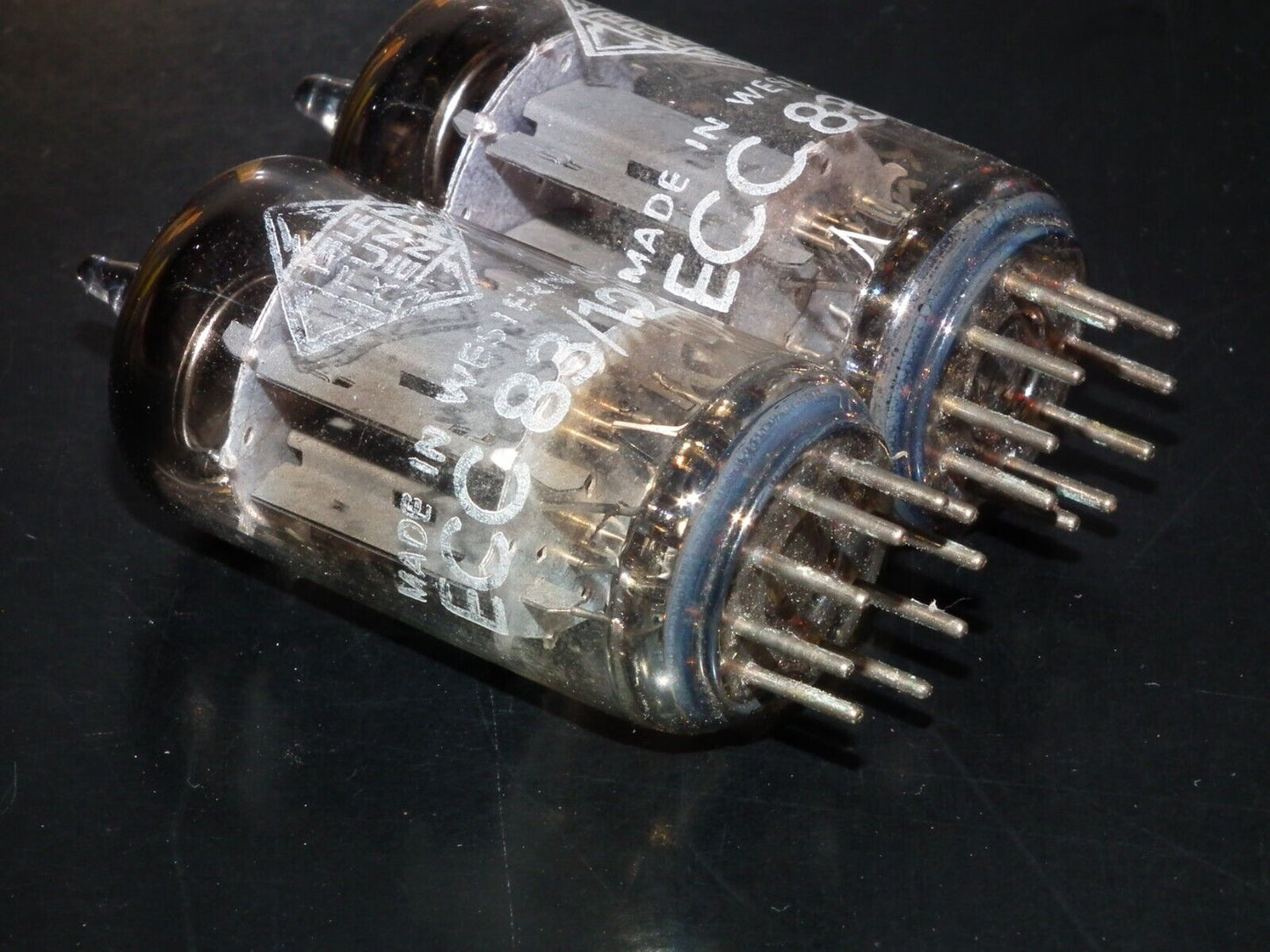 Matched Pair 12AX7 Telefunken ECC83 Tested 85/100% Smooth Anodes DB Berlin Codes