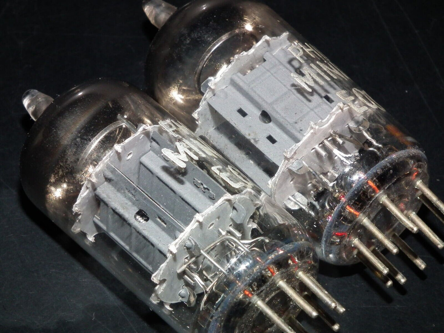 Pair (2pcs) ECC82 12AU7 Philips Heerlen Delta codes Used tested 85% of NOS Value