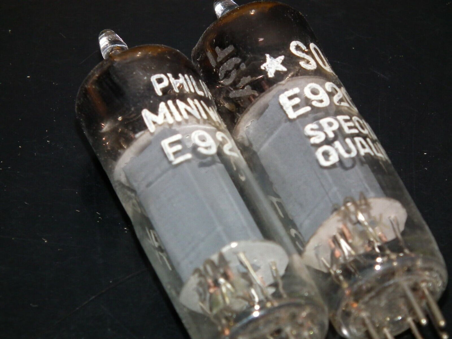 Matched pair E92CC Philips NOS NIB Ultra RARE Crossfoil D Getter Pinched Waist