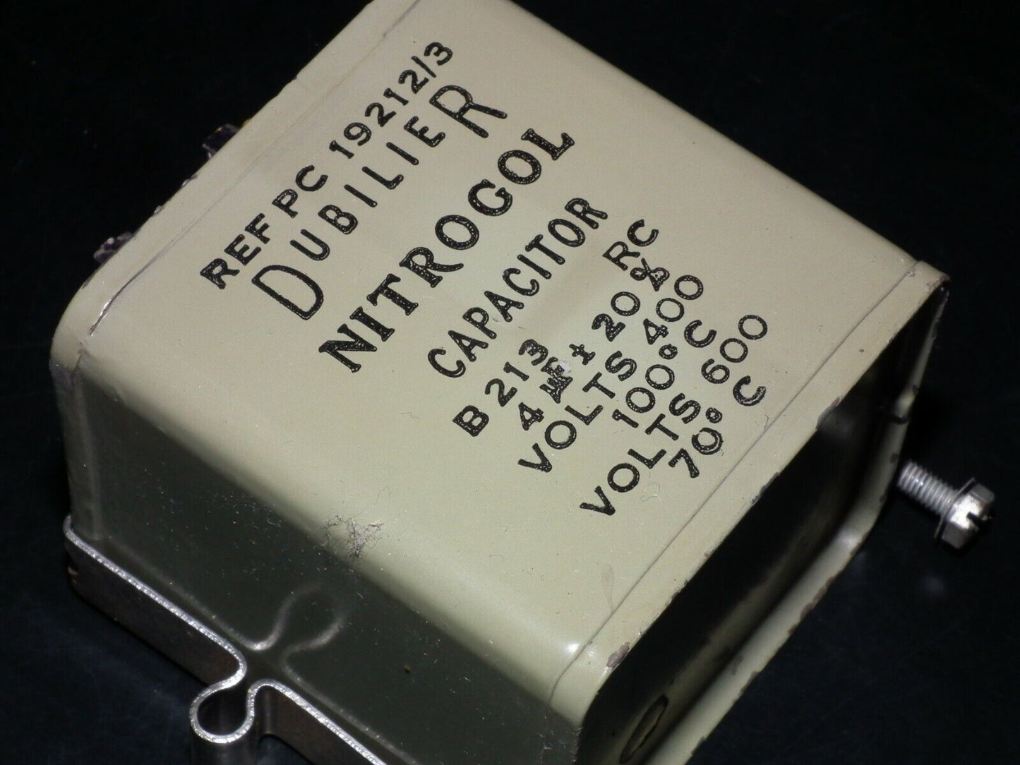 One (1 pcs) RARE PIO Capacitor 4mfd 400V / 600V 4u Nitrogol Cornell Dubilier