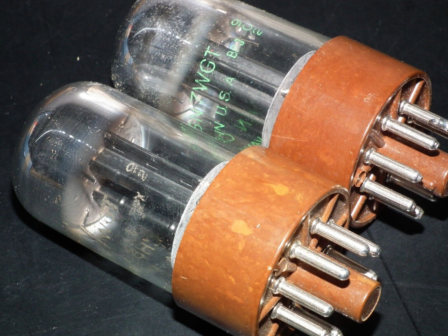 Matched Pair RARE 6SN7WGT Sylvania NOS NIB Chrome Tops RARE Brown base 1958