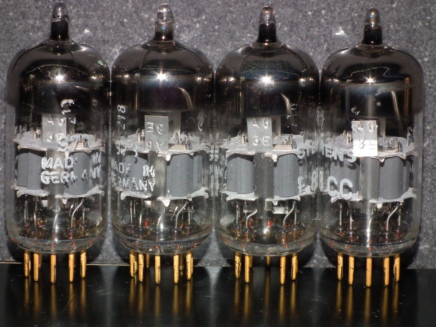 E88CC 6922 Siemens & Halske NOS Platinum Matched QUAD 4pcs Low Noise, Munich 70s