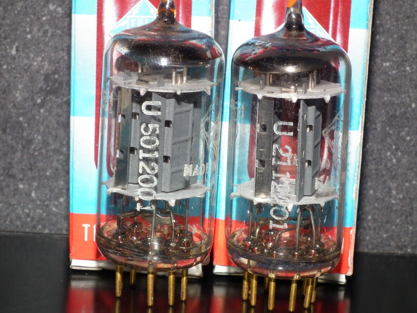 Platinum Matched Pair 6211 Telefunken ~ECC82 Tested NOS DB Gold Pins ULM codes