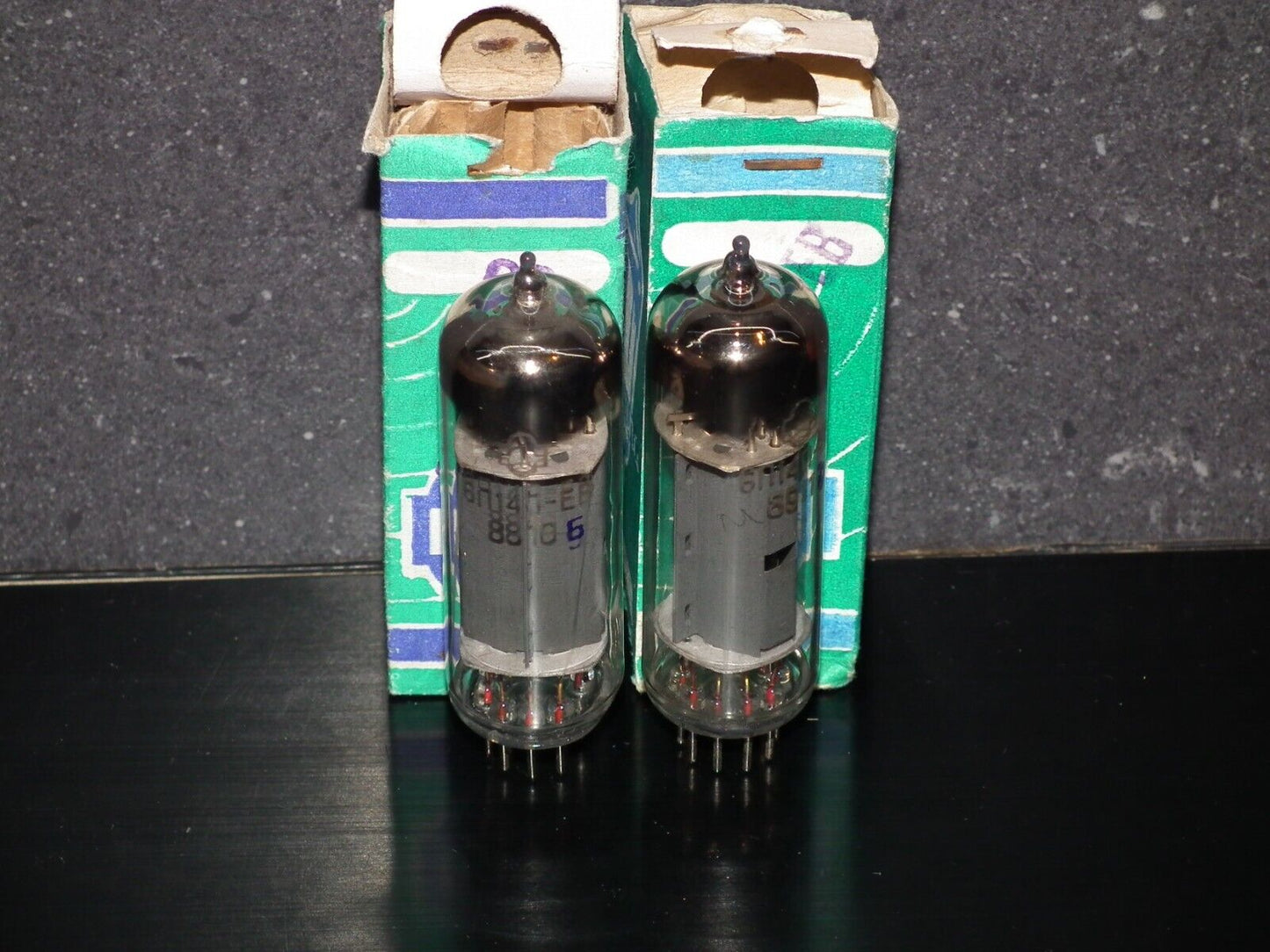 Matched Pair (2 tubes) 6P14P-EV EL84 6BQ5 Reflektor Saratov late 80s