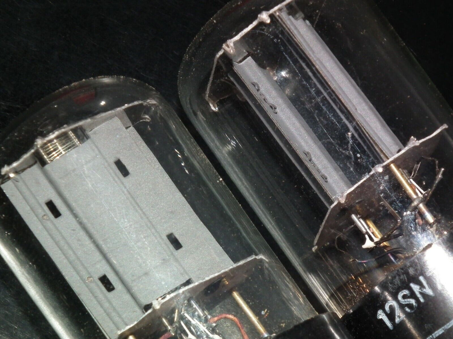 Rare Matched Pair TRONAL 12SN7GTA NOS NIB FLAT DISC GETTER old type stem