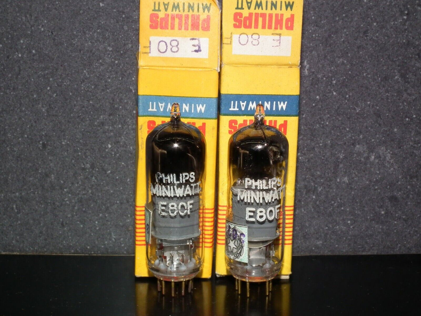 E80F Philips 6084 Matched Pair RARE D GETTER Pinched Waist Heerlen 1957 NOS NIB