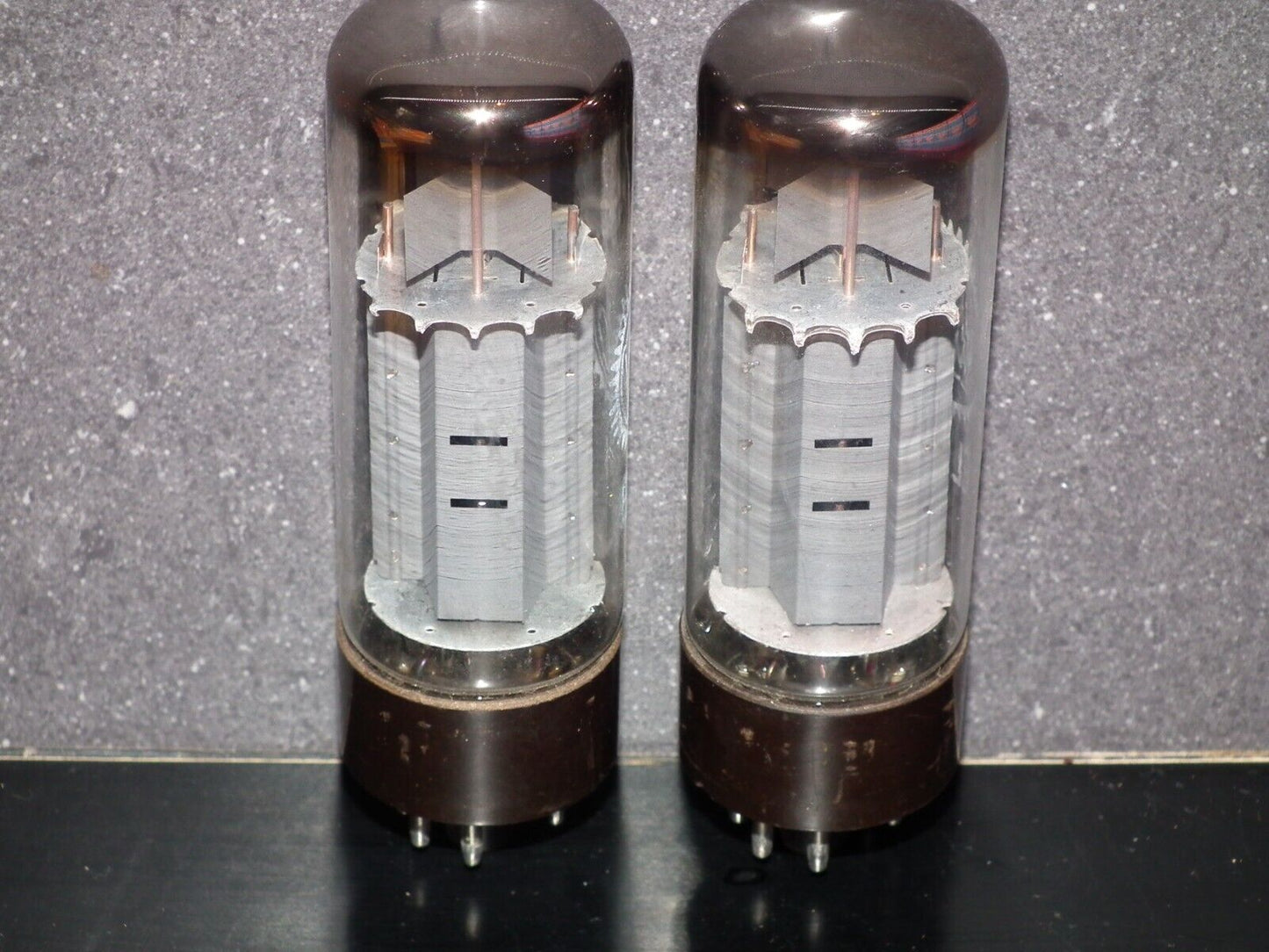 EL34 6CA7 Mullard Xf2 OO Getter Welded Anodes Platinum Matched Pair 80/100%