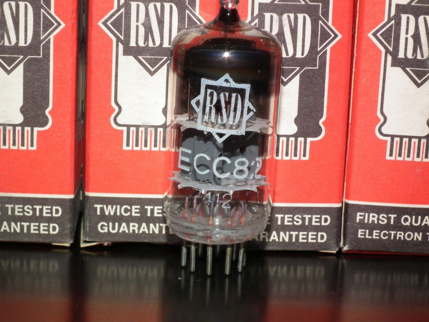 ECC82 12AU7 RFT rebranded RSD, NOS NIB balanced sections, made in 1974