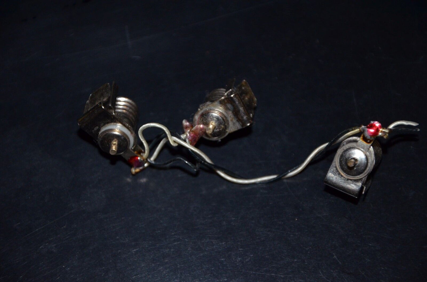 Three vintage Edison E10 bulb sockets with 18V 0.1A bulbs (Dial lamp, pilot)