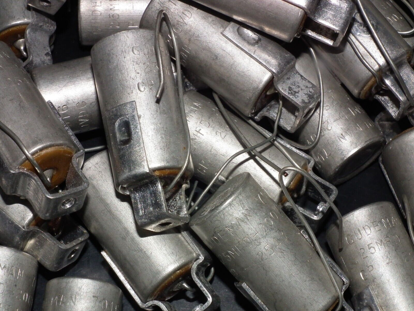 Two Vintage NOS GUDEMAN PIO Capacitors 0.25uF 200V 250nF NOS Paper In Oil