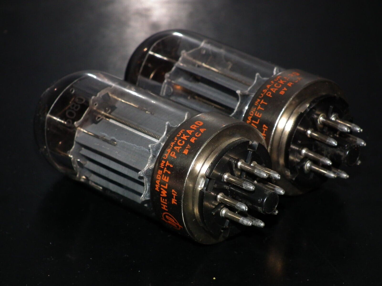 Matched pair HP RCA 6080 double triode ( 6AS7 5998) True triple mica type